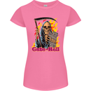Cute Hell Cat Grim Reaper Skull Halloween Womens Petite Cut T-Shirt Azalea
