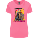 Cute Hell Cat Grim Reaper Skull Halloween Womens Wider Cut T-Shirt Azalea