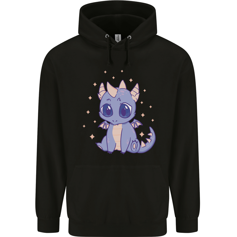 Cute Kawaii Baby Dragon Childrens Kids Hoodie Black