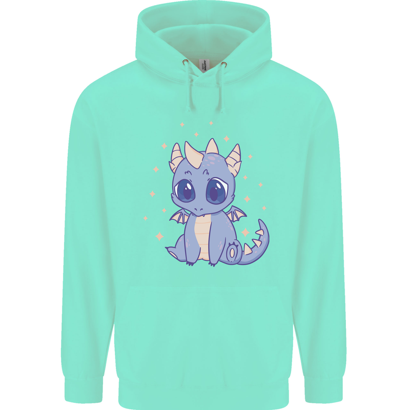 Cute Kawaii Baby Dragon Childrens Kids Hoodie Peppermint