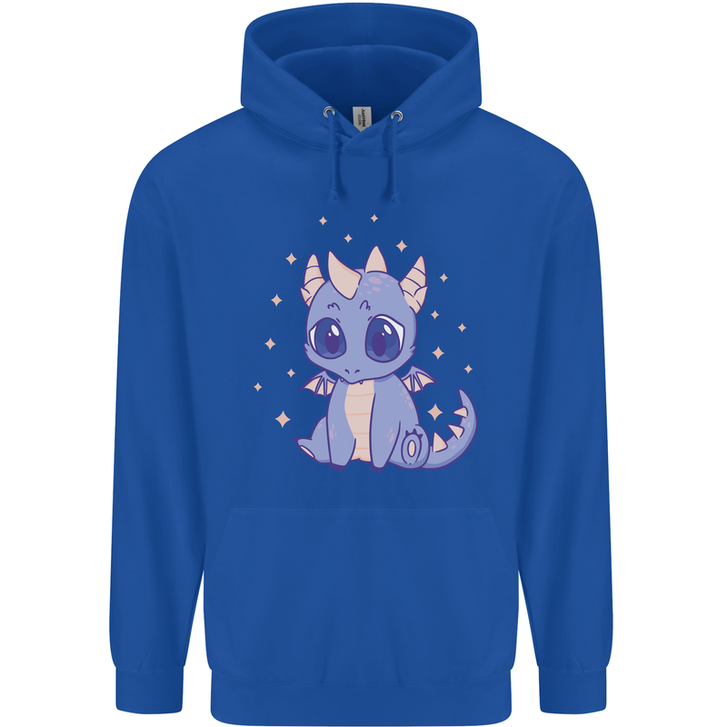 Cute Kawaii Baby Dragon Childrens Kids Hoodie Royal Blue
