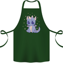 Cute Kawaii Baby Dragon Cotton Apron 100% Organic Forest Green