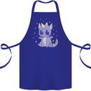 Cute Kawaii Baby Dragon Cotton Apron 100% Organic Royal Blue