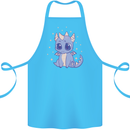 Cute Kawaii Baby Dragon Cotton Apron 100% Organic Turquoise