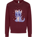Cute Kawaii Baby Dragon Kids Sweatshirt Jumper Maroon