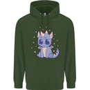 Cute Kawaii Baby Dragon Mens 80% Cotton Hoodie Forest Green