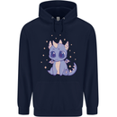 Cute Kawaii Baby Dragon Mens 80% Cotton Hoodie Navy Blue