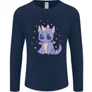 Cute Kawaii Baby Dragon Mens Long Sleeve T-Shirt Navy Blue