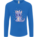Cute Kawaii Baby Dragon Mens Long Sleeve T-Shirt Royal Blue