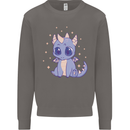 Cute Kawaii Baby Dragon Mens Sweatshirt Jumper Charcoal
