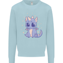 Cute Kawaii Baby Dragon Mens Sweatshirt Jumper Light Blue