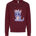 Cute Kawaii Baby Dragon Mens Sweatshirt Jumper Maroon