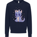 Cute Kawaii Baby Dragon Mens Sweatshirt Jumper Navy Blue