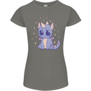 Cute Kawaii Baby Dragon Womens Petite Cut T-Shirt Charcoal