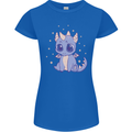 Cute Kawaii Baby Dragon Womens Petite Cut T-Shirt Royal Blue