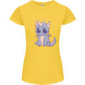 Cute Kawaii Baby Dragon Womens Petite Cut T-Shirt Yellow