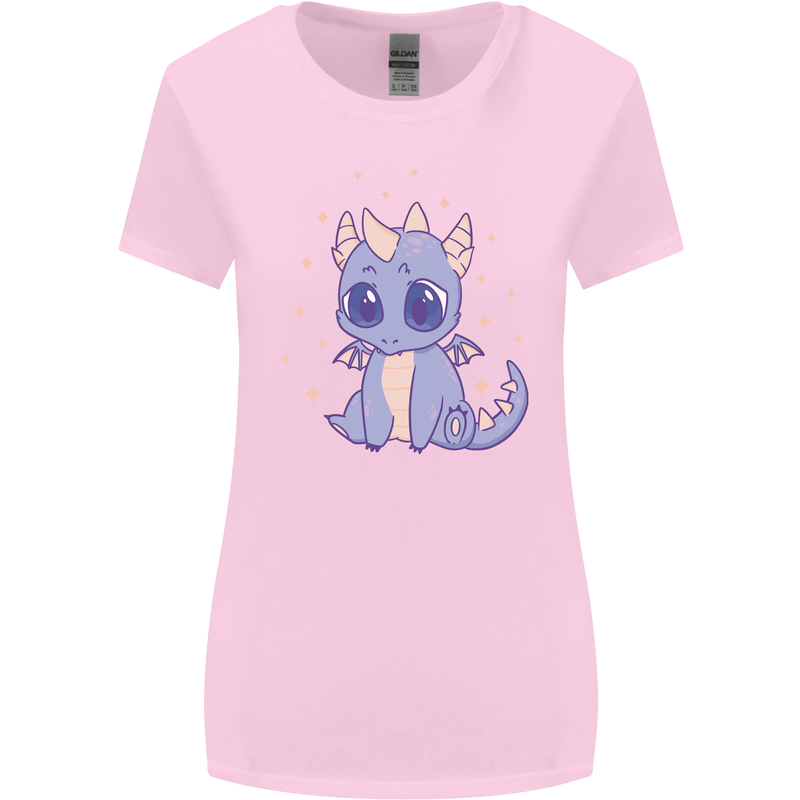 Cute Kawaii Baby Dragon Womens Wider Cut T-Shirt Light Pink