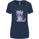 Cute Kawaii Baby Dragon Womens Wider Cut T-Shirt Navy Blue