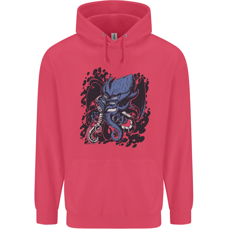 Cyberpunk Cthulhu Kraken Octopus Childrens Kids Hoodie Heliconia