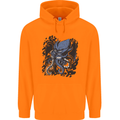 Cyberpunk Cthulhu Kraken Octopus Childrens Kids Hoodie Orange