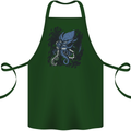 Cyberpunk Cthulhu Kraken Octopus Cotton Apron 100% Organic Forest Green