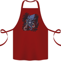 Cyberpunk Cthulhu Kraken Octopus Cotton Apron 100% Organic Maroon