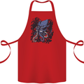 Cyberpunk Cthulhu Kraken Octopus Cotton Apron 100% Organic Red