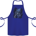 Cyberpunk Cthulhu Kraken Octopus Cotton Apron 100% Organic Royal Blue