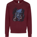 Cyberpunk Cthulhu Kraken Octopus Kids Sweatshirt Jumper Maroon