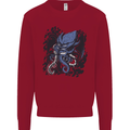 Cyberpunk Cthulhu Kraken Octopus Kids Sweatshirt Jumper Red