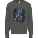 Cyberpunk Cthulhu Kraken Octopus Kids Sweatshirt Jumper Storm Grey