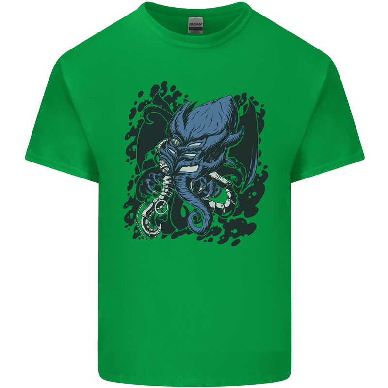 Cyberpunk Cthulhu Kraken Octopus Kids T-Shirt Childrens Irish Green