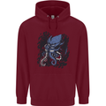 Cyberpunk Cthulhu Kraken Octopus Mens 80% Cotton Hoodie Maroon