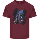 Cyberpunk Cthulhu Kraken Octopus Mens Cotton T-Shirt Tee Top Maroon
