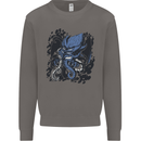 Cyberpunk Cthulhu Kraken Octopus Mens Sweatshirt Jumper Charcoal