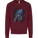 Cyberpunk Cthulhu Kraken Octopus Mens Sweatshirt Jumper Maroon