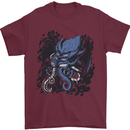 Cyberpunk Cthulhu Kraken Octopus Mens T-Shirt Cotton Gildan Maroon
