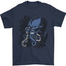 Cyberpunk Cthulhu Kraken Octopus Mens T-Shirt Cotton Gildan Navy Blue