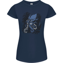 Cyberpunk Cthulhu Kraken Octopus Womens Petite Cut T-Shirt Navy Blue