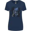 Cyberpunk Cthulhu Kraken Octopus Womens Wider Cut T-Shirt Navy Blue