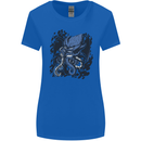 Cyberpunk Cthulhu Kraken Octopus Womens Wider Cut T-Shirt Royal Blue