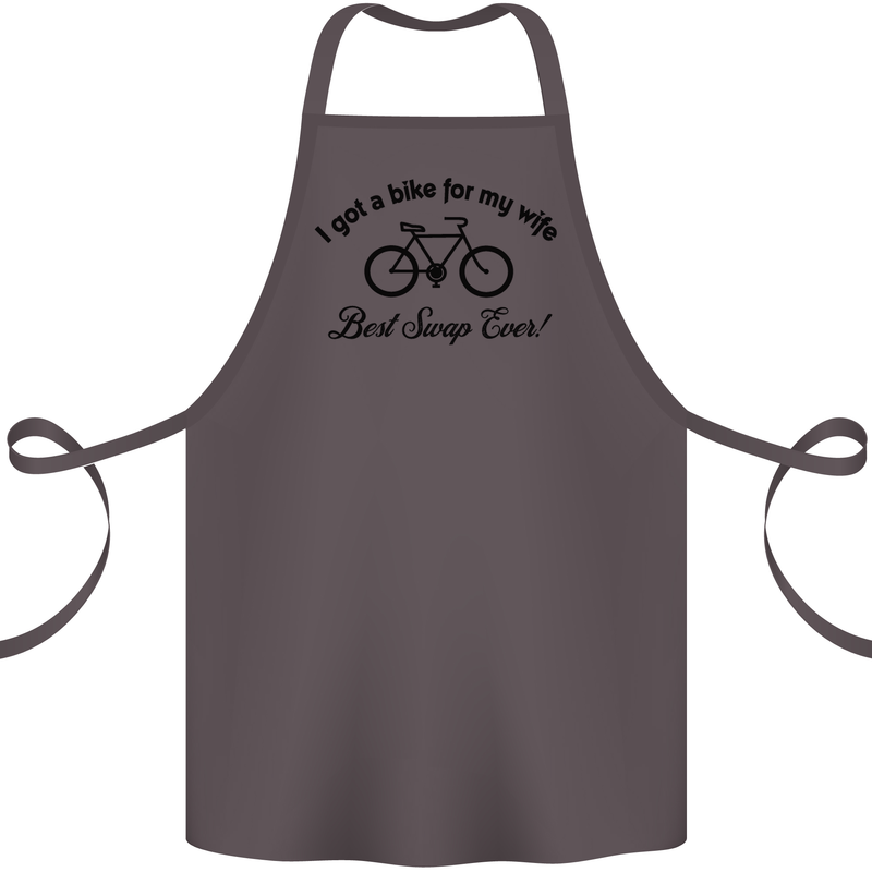 Cycling A Bike for My Wife Cyclist Funny Cotton Apron 100% Organic Dark Grey