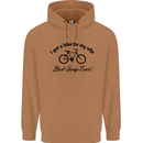 Cycling A Bike for My Wife Cyclist Funny Mens 80% Cotton Hoodie Caramel Latte