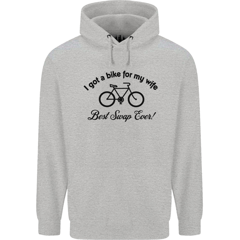 Cycling A Bike for My Wife Cyclist Funny Mens 80% Cotton Hoodie Sports Grey