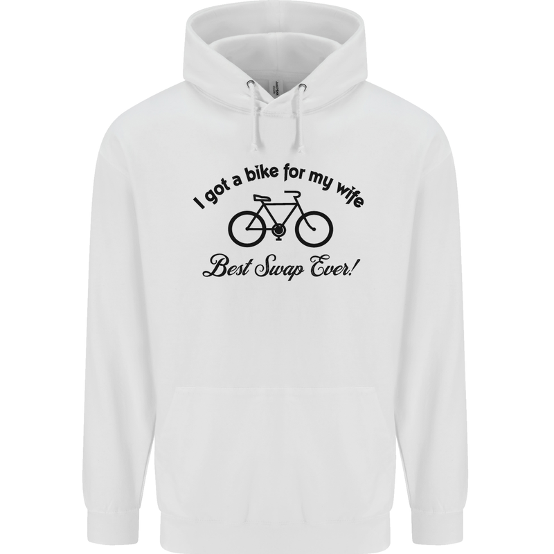 Cycling A Bike for My Wife Cyclist Funny Mens 80% Cotton Hoodie White