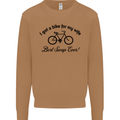 Cycling A Bike for My Wife Cyclist Funny Mens Sweatshirt Jumper Caramel Latte