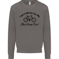 Cycling A Bike for My Wife Cyclist Funny Mens Sweatshirt Jumper Charcoal