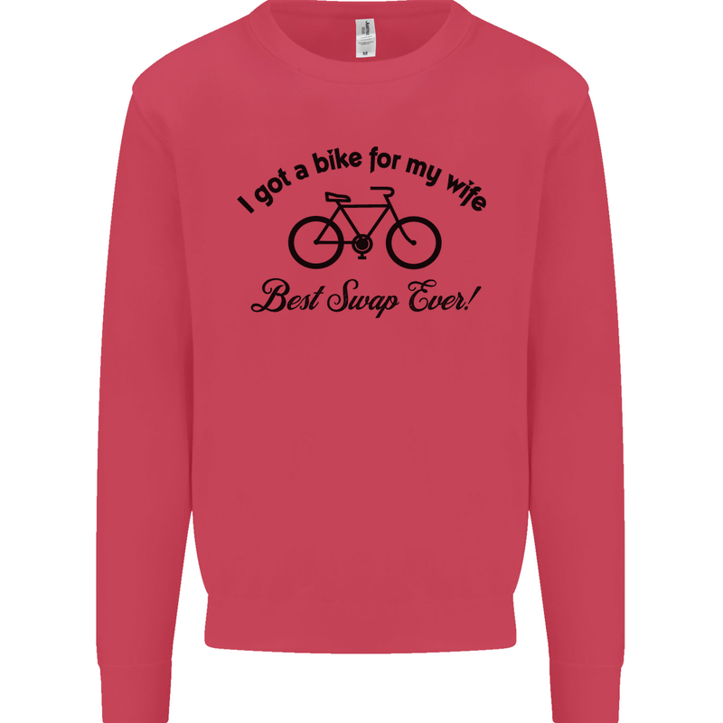 Cycling A Bike for My Wife Cyclist Funny Mens Sweatshirt Jumper Heliconia
