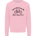 Cycling A Bike for My Wife Cyclist Funny Mens Sweatshirt Jumper Light Pink