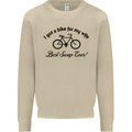 Cycling A Bike for My Wife Cyclist Funny Mens Sweatshirt Jumper Sand